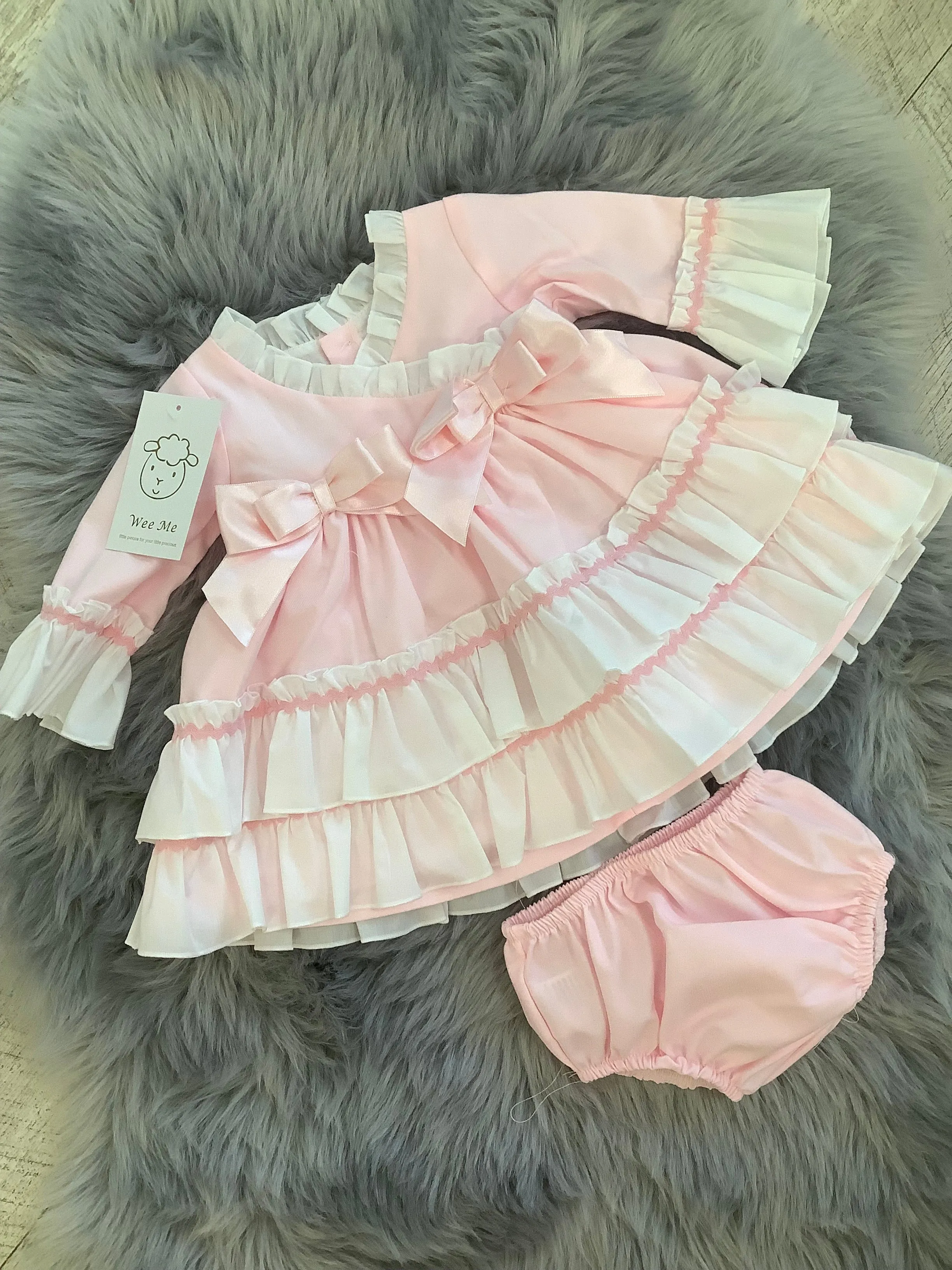 Wee Me Pink Puff Dress and pants MYDB2458