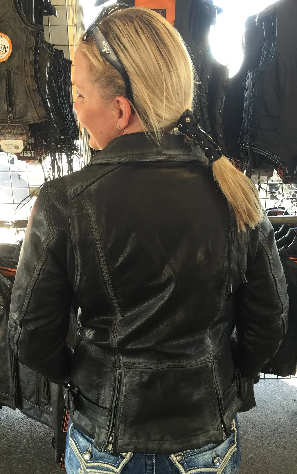 Womens Arcadia Distressed Leather Jacket